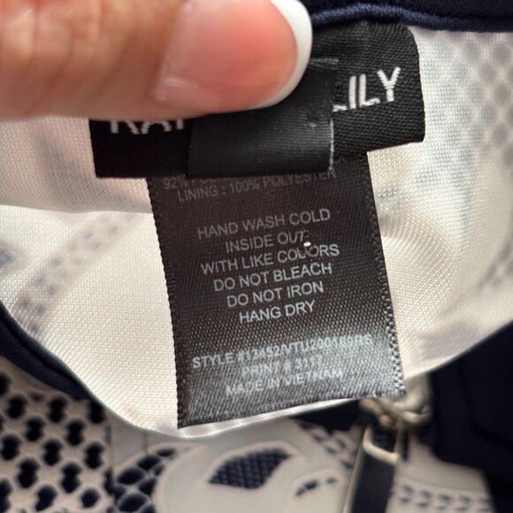 Kate and Lily Sleeveless Dress Double Zip Front Career Navy White Size 6 E173 - Picture 9 of 10